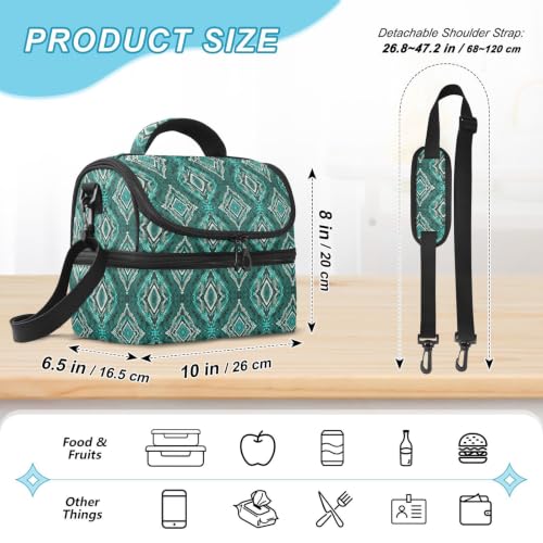 Snakes Skin Insulated Lunch Tote Bag Organizer for Women | 8L Double Deck,Large Lunch Box with Shoulder Strap,Thermal Meal Prep Cooler,Suitable for School Work Picnic Office Travel