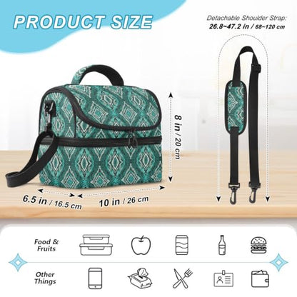 Snakes Skin Insulated Lunch Tote Bag Organizer for Women | 8L Double Deck,Large Lunch Box with Shoulder Strap,Thermal Meal Prep Cooler,Suitable for School Work Picnic Office Travel