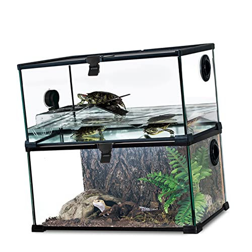 BESTonZON 4Pcs Reptile Tank Lock Buckle Secure Turtle Feeding Box Clips for Tanks Escape Prevention Glass Terrarium Accessories Safe Ventilated Design