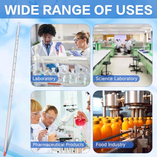 Relaxweex General Purpose Lab Thermometer 12 Inch Total Immersion Glass Liquid in Glass Thermometer for Laboratories Universities Food and Beverage Processing Clear(-20 to 150 ℃) - style: -20 to 150 ℃