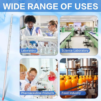 Relaxweex General Purpose Lab Thermometer 12 Inch Total Immersion Glass Liquid in Glass Thermometer for Laboratories Universities Food and Beverage Processing Clear(-20 to 150 ℃) - style: -20 to 150 ℃