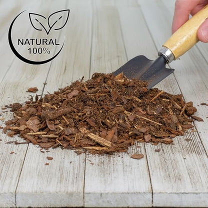 Soil Sunrise 100% Natural Pine Bark Mulch Nuggets (30 Quarts) Small Mulch Chips for Indoor/Outdoor Container Gardening, Ideal for Soil Supplement, Houseplant Mulch, and Terrariums - size: 30 Quarts