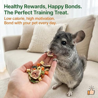 RAINFLOW High Calcium Dried Fruit & Vegetable Birds & Small Pet Food Mix | Calcium Supplement for Sugar Glider, Bird, Hamster, Parrot Treats Blend for Bearded Dragon, Guinea Pig, Rabbit & More