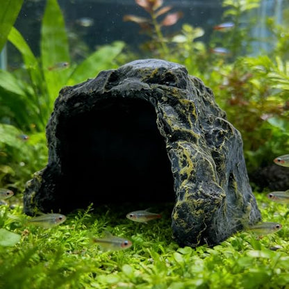 M2cbridge Aquarium Fish Hide Cave Reptile Terrarium Habitat Decor Rock | Natural colors careful craft, perfect resting spot, solid and sturdy - style: Rustic