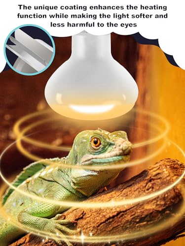 Heat Lamp Combo, 100W UVA Daylight & 26W Desert 10.0 UVB Light | Energy Saving UVB Bulb, Infrared Basking Light, For Bearded Dragon, Turtle and Lizard, Reptile Heat Lamp Bulb
