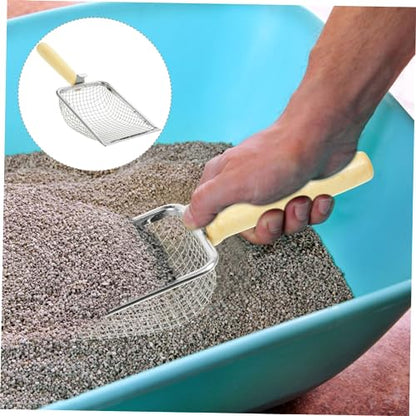 POPETPOP Cat Litter Scoop with Long Handle Reusable Reptile Waste Shovel Ergonomic Grip for Easy Cleanup for Cats and Reptiles Non Stick Design