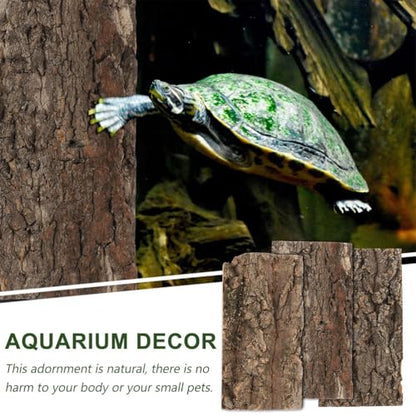 Kisangel Cork Bark Aquarium Decor 4Pcs Terrarium Bark Background Natural Reptile Tank Accessory Reusable Cuttable Cork for Fish Tank Background for Aquarium