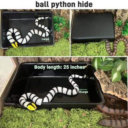 11.5in Reptile Humid Large Hide Cave, 2 Pack Moist Hideout for Gecko, Lizard, Snake - Natural-Looking Shelter for Humidity Retention & Shedding Support, with Easy-Clean Design (11.5"x7.8"x2.7") - size: X-Large (2 Count)