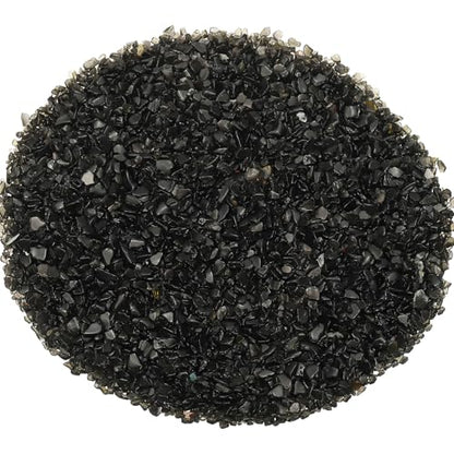 Crystal Chips Stone, 0.44 Lb Fluorite Gravel Rocks (Black Obsidian, 3-5 Mm) - color: Black, size: 3 - 5 mm