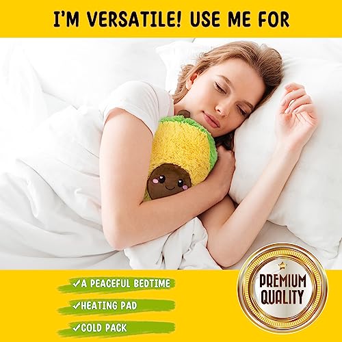 Avocado Microwavable Unscented 1.5 lbs Heating Pad For Women And Kids- Cute Soft Cozy Pillow Plush Heatable Warm Stuffed Animals- Kawaii Hot And Cold Plushie Food Toy- Avocado Gifts For Girls And Boys - style: Ava