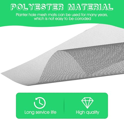 Ouligay 10pcs 11.8 X 7.8inch Flower Pot Hole Mesh Pad, Plastic Mesh Sheet, Keep Soil from Flowing Away,Bonsai DIY Drainage Netting Pot Bottom Grid Mat, Grey - color: Gray