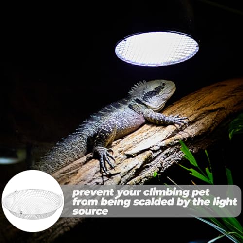 VOSAREA Reptile Scalding Lampshade 8.5 Inch Dome Cover Heat Lamp Protector for Reptile Habitat Safe Mesh Shade for PET Cages and Terrariums