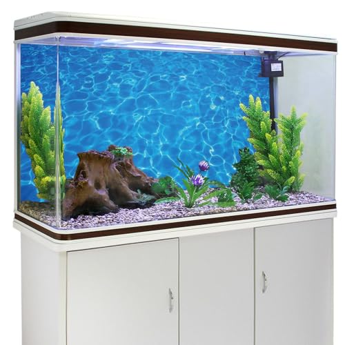 72x18 in Blue Ripple Water Aquarium Backdrop Pool Fish Tank Background | AWERT Underwater Swimming Pool Vinyl Terrarium Background - size: 72x18in/180x45cm