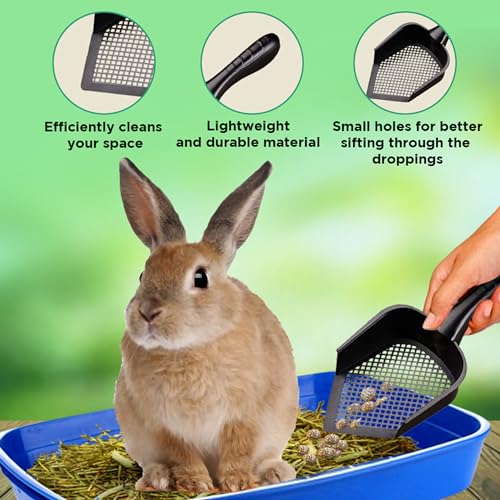 SunGrow Reptile Litter Scoop, Pointed Edge for Terrariums, Right-Angled Deep Shovel for Reptiles & Cats, Durable Plastic, Black, 1 Pack - size: 12" x 5"
