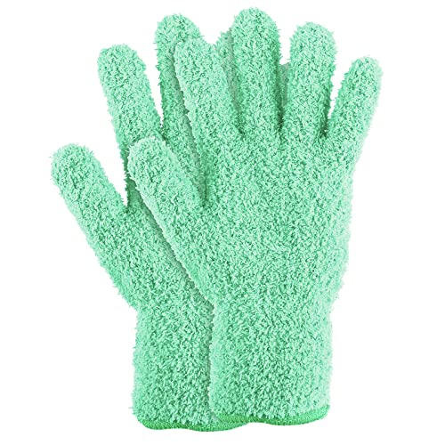 Molain Microfiber Dusting Gloves, Reusable Washable Cleaning Gloves Mittens for Plants House Cleaning Car Blinds Lamps…
