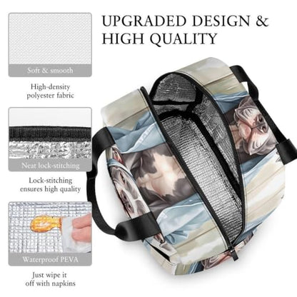 Funny Pit Bull Dog Lunch Bag for Women Men | Insulated Lunch Box Leakproof Food Meal Containers Reusable Foldable 6L Capacity Lunch Tote Bags for Work Picnic Travel - color: style-7
