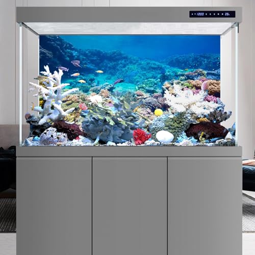 Aquarium Background Coral Tropical Undersea Fish Tank Backdrop 24x16 inches | AWERT Vivid Coral Reef Tropical Fish Print, Durable Polyester - size: 24 x 16 in