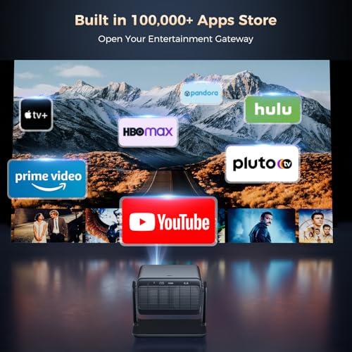 GooDee Video Projector With Wifi And Bluetooth, Smart Portable Projector Movie System Compatible with Netflix/Dolby Audio/Auto Focus & Keystone, 4k Video Decode & 1080p Native For Home Theater/Outdoor