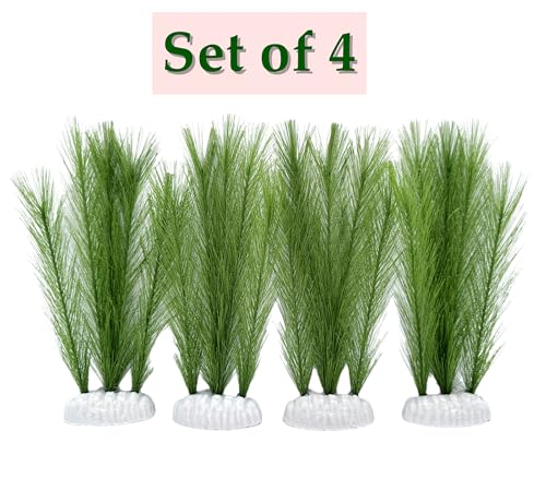 M2cbridge Plastic Fish Tank Plants Soft Silk Water Grass Reptile Waterweed for Terrarium Decor Plants and Aquarium Landscape(4pcs,8") - size: 4pcs,8"