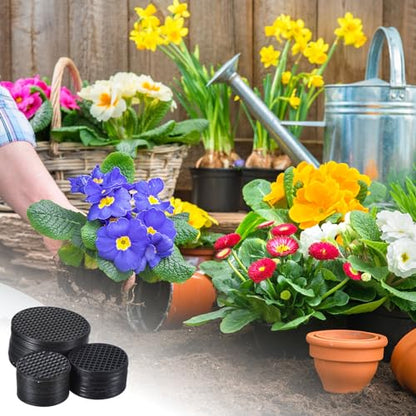 PATIKIL Flower Pot Hole Mesh Pad, 60Pcs 3 Sizes Round Rigid Bonsai Drainage Mesh Grid Screen Bottom Grid Mat for Garden, Black