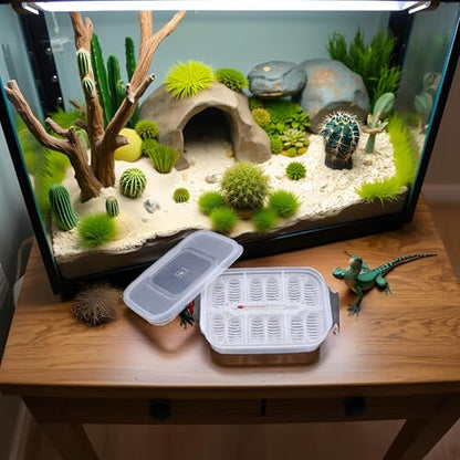 Reptile Breeding Box, Plastic Reptile Egg Incubators Hatchery Box with Transparent Lid for Hatching, Lizards, Lions Mane, Reptiles