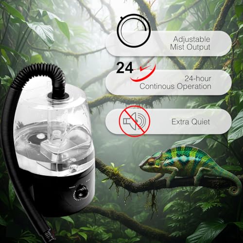 MRREPTILE Reptile Fogger Humidifiers Mister, Misting System for Reptiles, Terrarium Fogger Humidifier, 3.5L Large Capacity Reptifogger - size: 3.5L