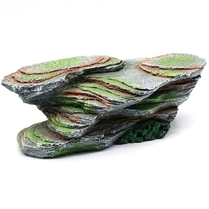 Reptile Resting Terrace Tortoise Climbing Platform Shale Scape Step Ledge, Reptile Cave Hideout Leopard Gecko Accessories Decorations, Great for Reptiles, Amphibians, Bearded Dragons, Lizard, Frogs - style: Medium-B-12*6*4