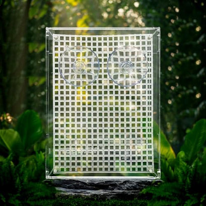 Bearded Dragon Feeder, Transparent Acrylic Reptile Feeding Box, Chameleon Bug Bowl, Wall-Mounted Insect Bowl with Suction Cups, Tank and Aquarium Accessories for Lizard Gecko Frog