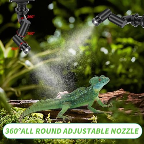 AYNEFY Reptile Fogger Mist Sprinklers,360°Adjustable Misting Nozzles Reptile Mister Nozzles Amphibians Cooling Misting Nozzles for Terrarium Rainforest Plants