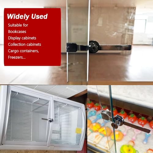 QEDT Sliding Glass Door Ratchet Lock 2 Pack Glass Display Case Lock | Rust-Proof,Keyed Alike Showcase Display,Use on Various Glass Doors, Including Display Cabinets, Showcases, Sliding Glass Door