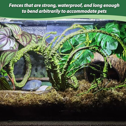 PINVNBY Flexible Bend-A-Branch Jungle Vines Pet Habitat Decor Reptile Plants Terrarium for Lizard, Frogs, Snakes and More Reptiles Climbing (Fat: 43.31 x 0.79 Inch) - size: 1PCS