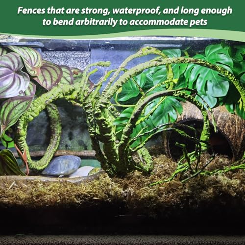 PINVNBY Flexible Bend-A-Branch Jungle Vines Pet Habitat Decor Reptile Plants Terrarium for Lizard, Frogs, Snakes and More Reptiles Climbing (Fat: 43.31 x 0.79 Inch) - size: 1PCS