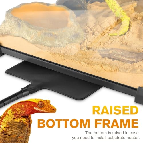 12"x12"x12" Reptile Terrarium, Escape-Proof Glass Full-View Vivarium for Tropical Invertebrates Such as Hermit Crabs, with Escape-Proof Lock & Feeding Hatch - size: 12"D X 12"W X 12"H