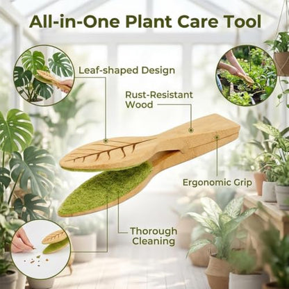 Plant Leaf Cleaning Tongs, Portable House Plant Leaf Cleaning Tongs, Household Cleaning Tools Garden Tools, Cleans Both Sides of Leaves, Dust Removal for Indoor Outdoor
