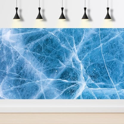 Winter Natural Blue Ice Texture Fish Tank Background Wintry Frozen Lake Aquarium Background Abstract White Ice Cracks Pattern Terrarium Backgrounds Bearded Dragon Tank Backgrounds 24x12in - color: Ice Blue, size: 24(W)x12(H)inches/ 60(W)*30cm(H)