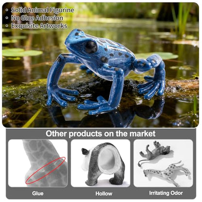 9PCS Amphibian Reptile Animals Figurines Frog Toys for Kids 3+ | Realistic, Safe, Rainforest Figurines, Salamanders Figures, Cake Toppers, Cupcake Decor, Birthday Gift for Boys Girls - style: 9PCS Amphibian Animals
