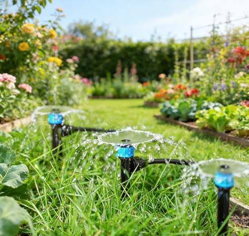 Adjustable 1/4" Drip Irrigation Drippers for Garden Irrigation System,20 PK | 360 Degree Uniform Water Flow,Water-saving Drip Emitters for Garden Plants,Flowerbed,Vegetable Row Irrigation System - size: 20pcs Drip Emitters with Lock Barb