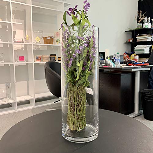 WGV Cylinder Vase, Width 6", Height 16", Clear Glass Container Terrarium Candle Holder for Wedding Centerpiece, Party Event, Home Office Decor, 1 Piece - size: 6"x16"H