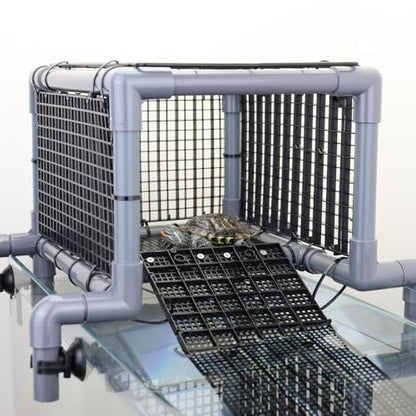 Above-Tank Turtle Basking Platform – Large Loft with Non-Slip Ramp & Drying Area for Aquatic Turtles, Sturdy Tank Topper Fits 20/25/29/55 Gal - size: Large (fits 12‑13 inch wide turtle tanks)
