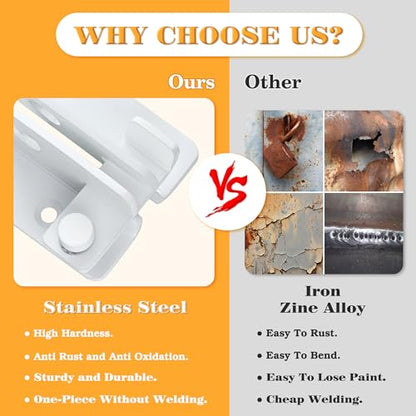 Alise Flip Latch Gate Latches Slide Bolt Latch Safety Door Lock Catch for Barn Cabinet Pet Cage Garden Bathroom Garage Window Sliding Door,Stainless Steel White Finish MS3006R-W | Stainless Steel Door Lock Latches for Wooden Fence Shed Barn Chicken Dog Ca