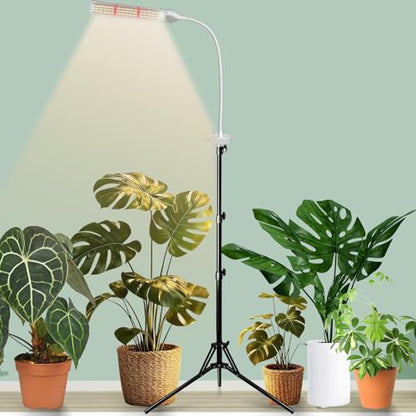 Secefeao105 LED Grow Lights for Indoor Plants Full Spectrum, LED Plant Light with Stand, Adjustable Height, Plant Grow Lights with Auto 4/8/12/H Timer for Indoor Tall Plants(105 LEDs)