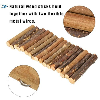 Hamster Bridge Rat Ladder Wooden Bridge Toy for Small Animals Cage Wood Ladder Natural Hideout for Guinea Pig Chinchilla Ferret Reptile (Pack of 4) (4ladder) - size: 8.0"L x 4.0"W
