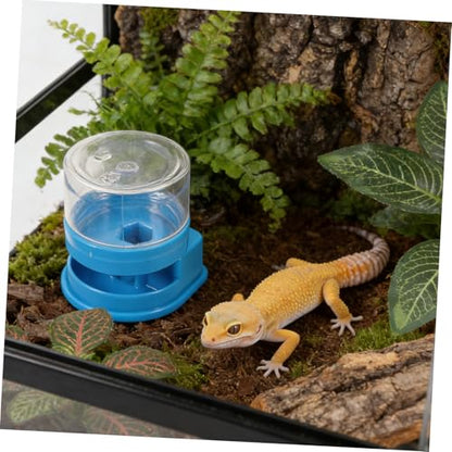Kisangel 4pcs Small Reptile Water Fountain Automatic Plastic Water Dish for Tortoise Lizard Snake and Frog Terrarium Bowls Pet Feeder
