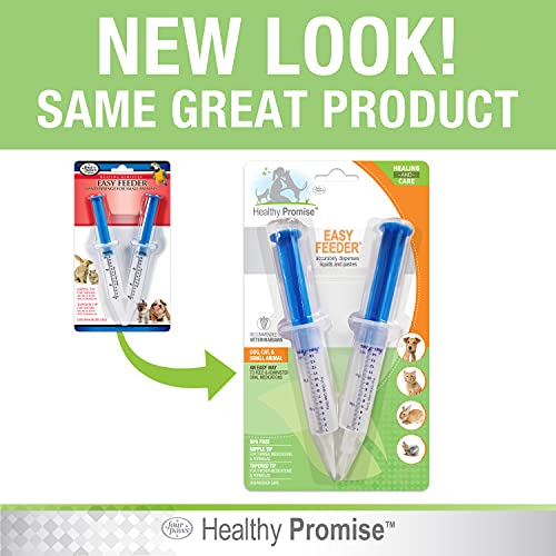 Four Paws Healthy Promise Easy Feeder Pet Feeding Syringe, 2 Count | Convenient syringe feeder, for hand-feeding kittens & puppies, easy to use, pet nursing supplies