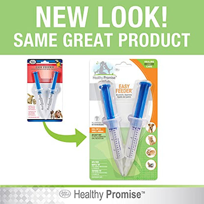 Four Paws Healthy Promise Easy Feeder Pet Feeding Syringe, 2 Count | Convenient syringe feeder, for hand-feeding kittens & puppies, easy to use, pet nursing supplies