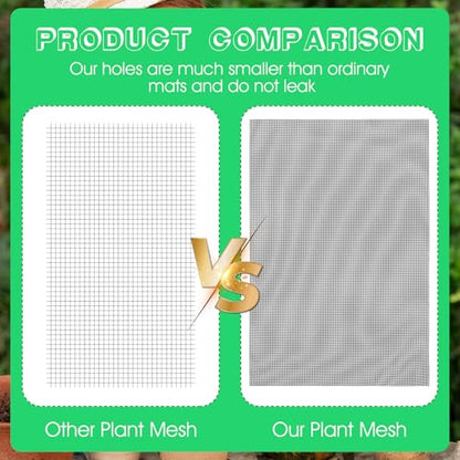 Ouligay 20PCS Flower Pot Hole Mesh Pad 11.8 X 7.8inch Plastic Mesh Sheet, Keep Soil from Flowing Away, Bonsai DIY Drainage Netting Pot Bottom Grid Mat Gifts for Women Gardeners