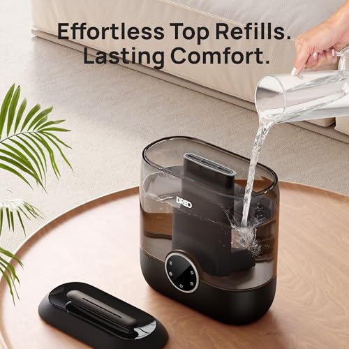 DREO 6L Humidifiers for Bedroom, 60H Runtime, 28 dB Quiet, HM524, Black - color: Black, size: 6L
