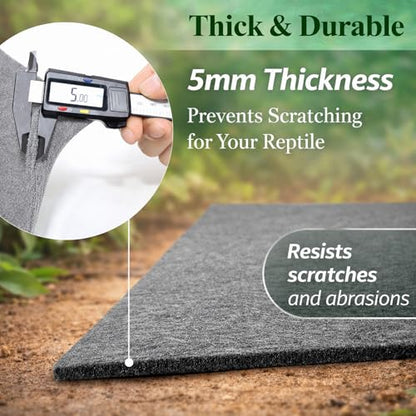 HERCOCCI 2 Pack Reptile Carpet, 39’’ x 20’’ Terrarium Bedding | Substrate Liner Reptile Cage Mat Tank Accessories for Bearded Dragon Lizard Tortoise Leopard Gecko Snake (Grey) - color: Grey