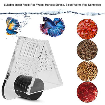 Aquarium Transparent Acrylic Feeding Container Fish Cone Feeder with Magnetic Suction Fish‑Box Feeder for Aquarium Accessories