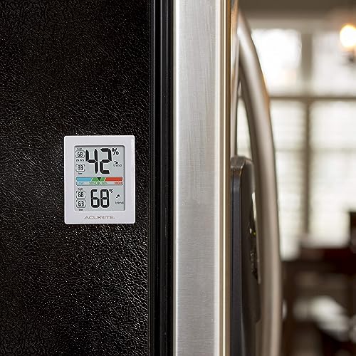 AcuRite Humidity Meter Hygrometer and Indoor Digital Thermometer with Temperature Gauge and Humidity Gauge,Room Thermometer Comfort Scale,3 x 2.5 Inches,White (01083M),(Pack of 12) - size: 3 x 2.5 Inches (Pack of 12)